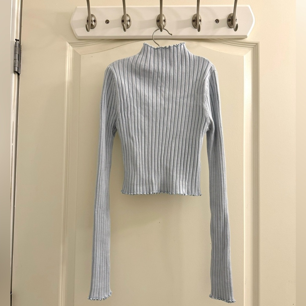Princess Polly love sleeved baby blue turtle neck